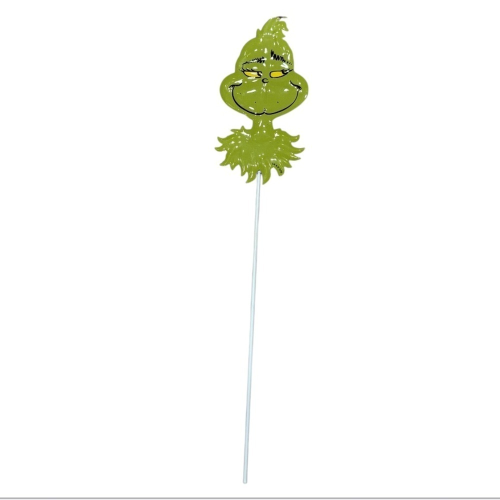 Dr. Seuss Grinch Metal Yard Stake Holiday Decor Christmas Green